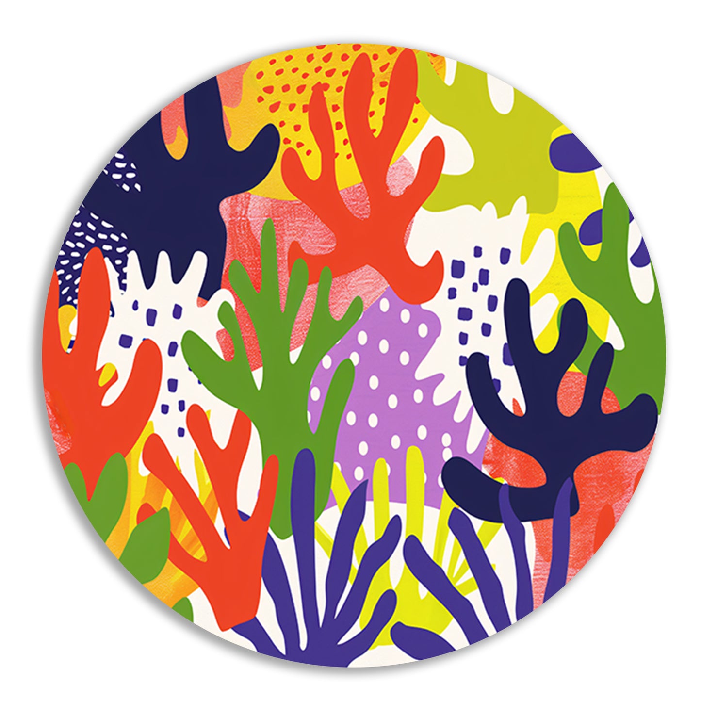 Kleurrijk abstract koraal kunstwerk forex muurcirkel