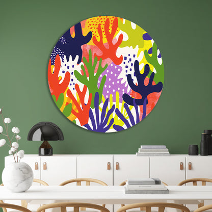Kleurrijk abstract koraal kunstwerk forex muurcirkel