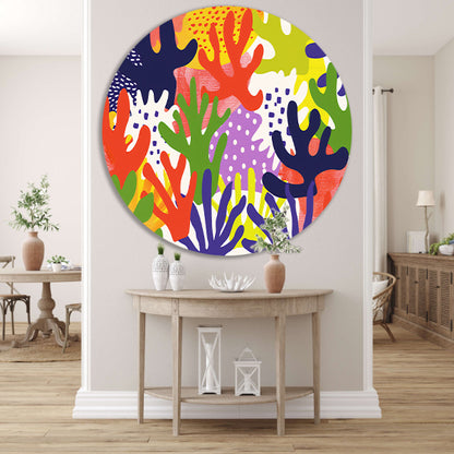 Kleurrijk abstract koraal kunstwerk forex muurcirkel