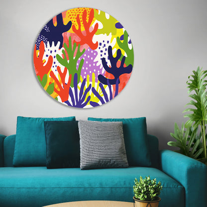 Kleurrijk abstract koraal kunstwerk forex muurcirkel
