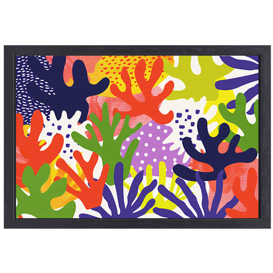 Kleurrijk abstract koraal kunstwerk op canvas canvas met baklijst
