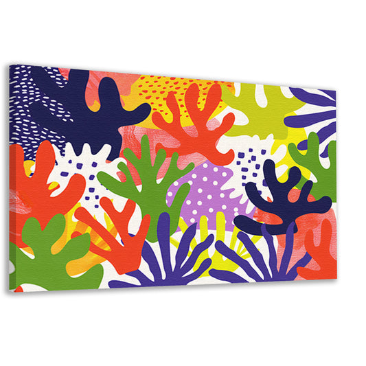 Kleurrijk abstract koraal kunstwerk op canvas canvas