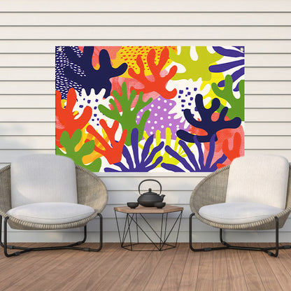 Kleurrijk abstract koraal kunstwerk tuinposter