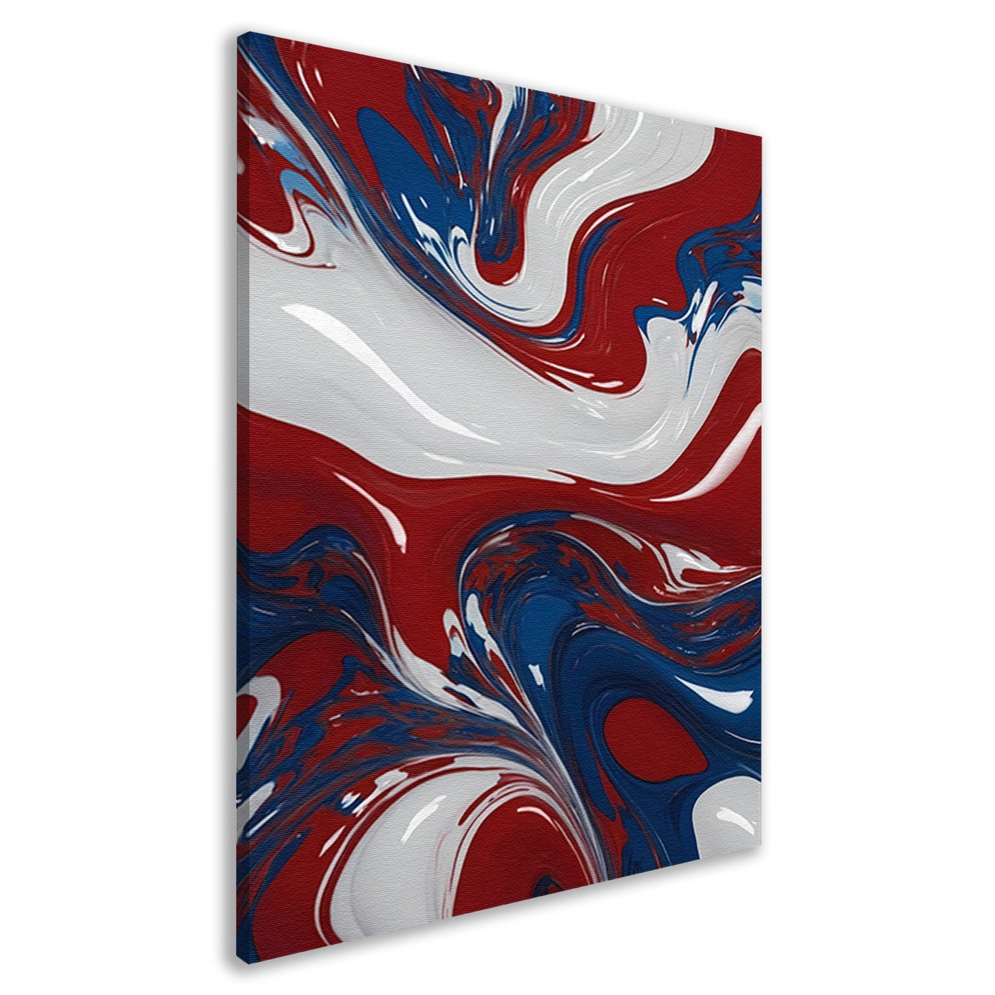 Abstracte Golf van Rood, Wit en Blauw canvas