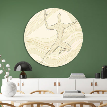 Abstracte dansende figuur met vloeiende lijnen forex muurcirkel
