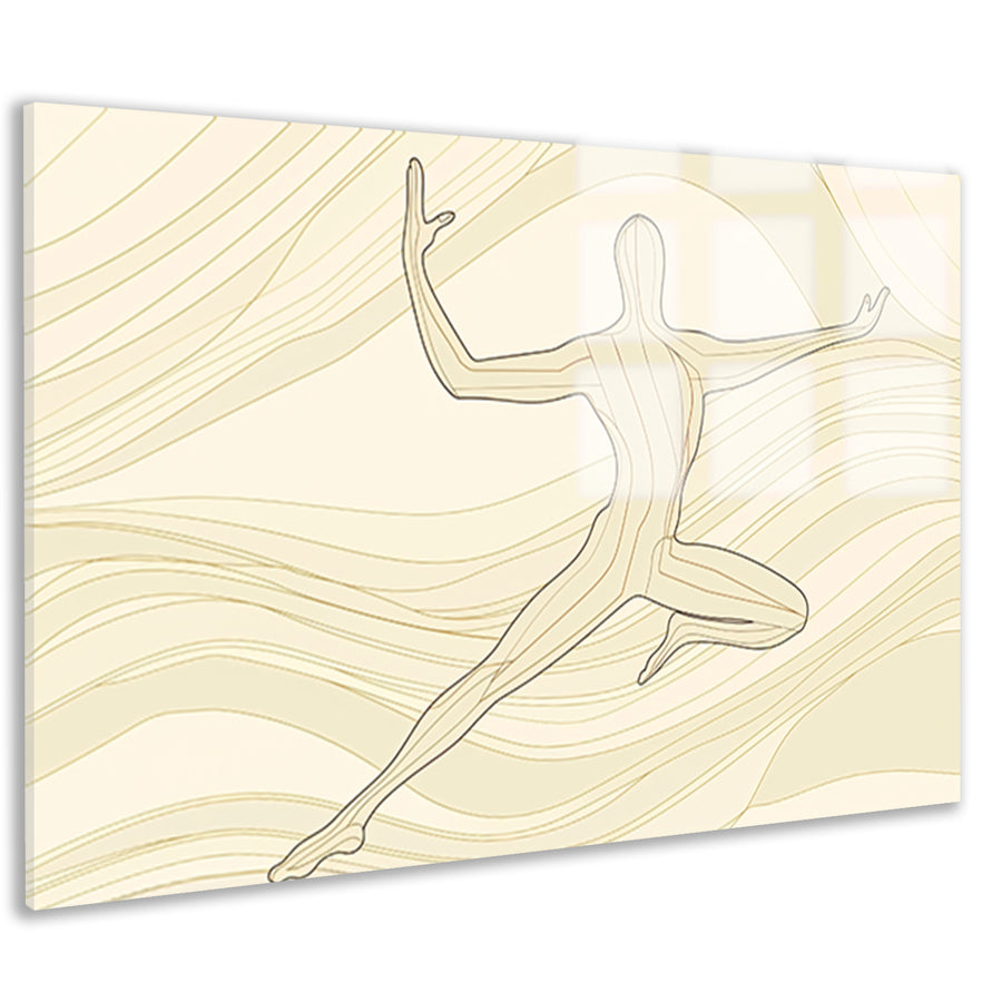 Abstracte dansende figuur met vloeiende lijnen acrylglas