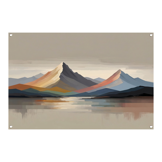 Abstracte Weerspiegeling in Berglandschap tuinposter