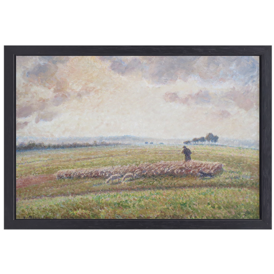 Landschap met kudde schapen - Camille Pissarro canvas met baklijst