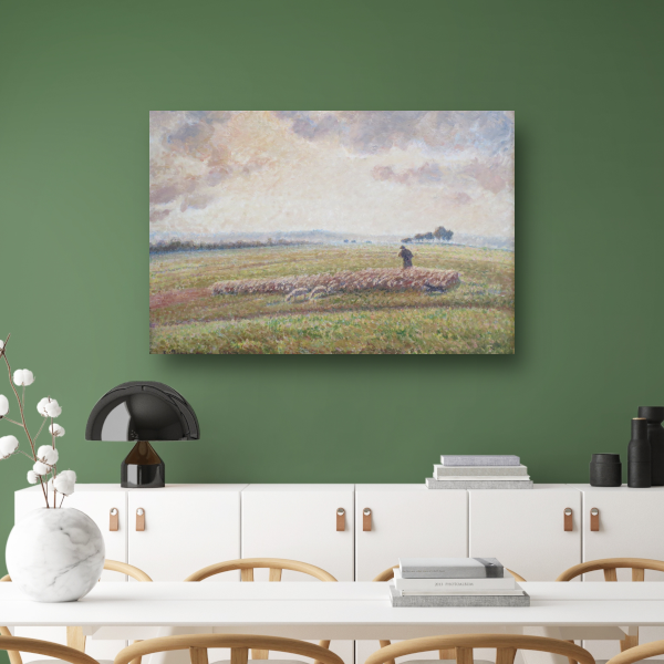 Landschap met kudde schapen - Camille Pissarro poster