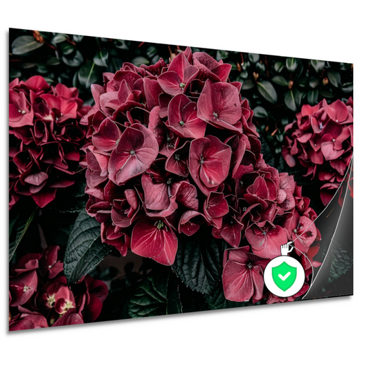 Sfeervolle rode bloemen poster