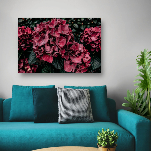 Sfeervolle rode bloemen canvas