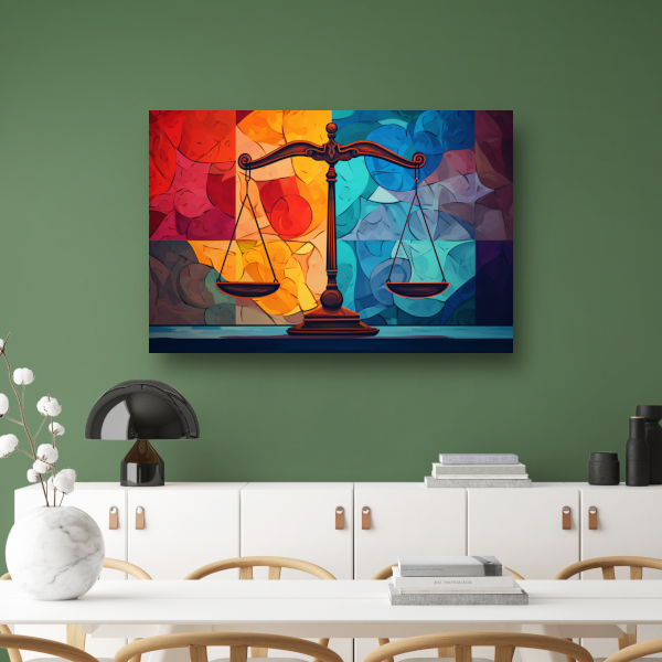 Minimalistische weegschaal in evenwicht canvas