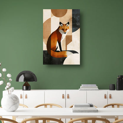 Minimalistische Vos in Art Deco Stijl acrylglas