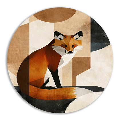 Minimalistische Vos in Art Deco Stijl forex muurcirkel