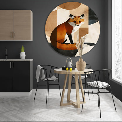 Minimalistische Vos in Art Deco Stijl forex muurcirkel