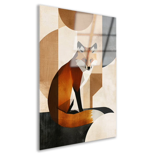 Minimalistische Vos in Art Deco Stijl acrylglas