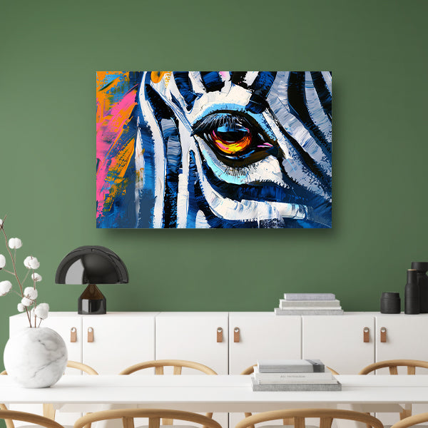Abstracte kleurrijke close-up van een dierenoog poster