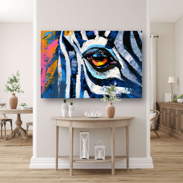 Abstracte kleurrijke close-up van een dierenoog poster