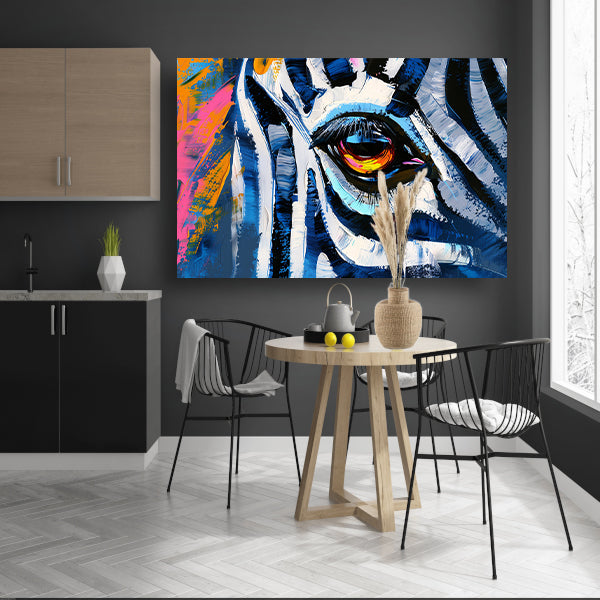 Abstracte kleurrijke close-up van een dierenoog poster