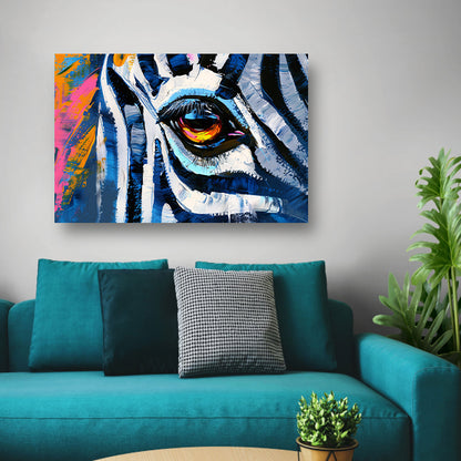 Abstracte kleurrijke close-up van een dierenoog poster