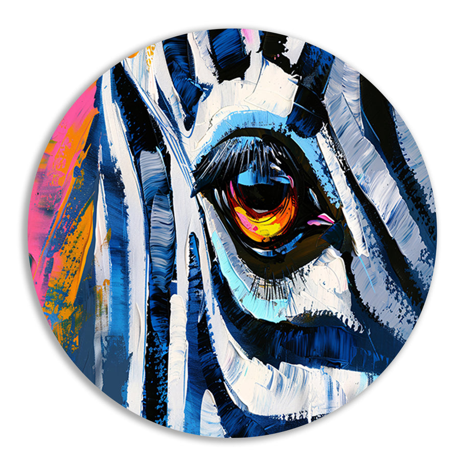 Abstracte kleurrijke close-up van een dierenoog forex muurcirkel