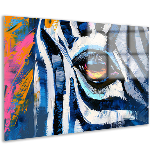 Abstracte kleurrijke close-up van een dierenoog acrylglas