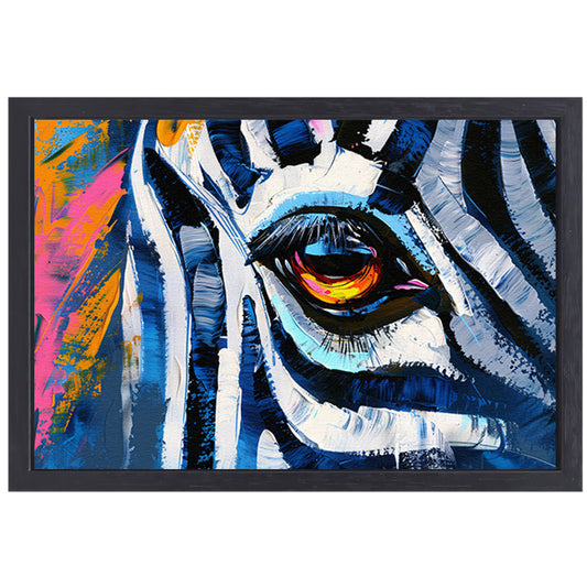 Abstracte kleurrijke close-up van een dierenoog canvas met baklijst