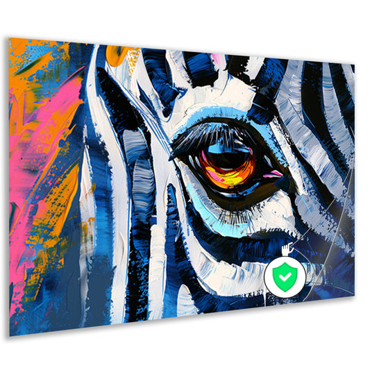 Abstracte kleurrijke close-up van een dierenoog poster