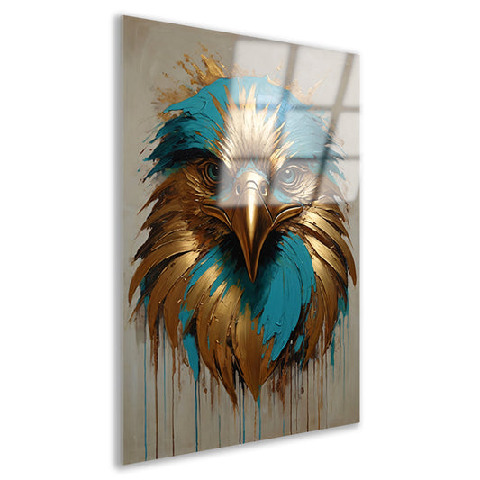 Abstracte Turkoois en Gouden Adelaar Acrylglas