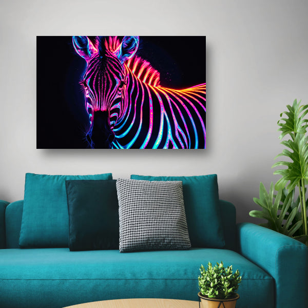 Neon Zebra in Psychedelische Kleuren acrylglas
