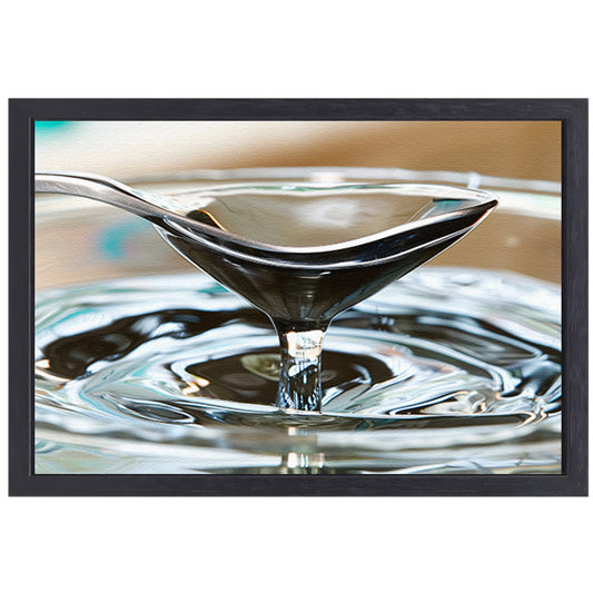 Minimalistisch Glas Water canvas met baklijst