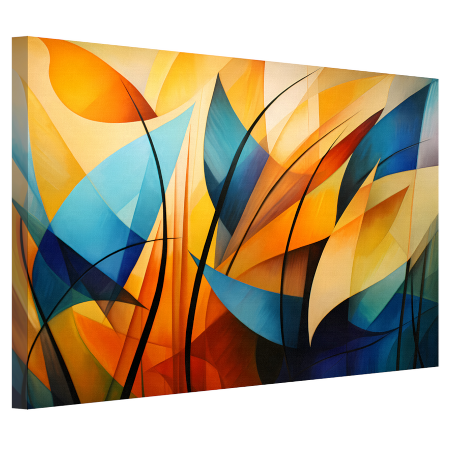 Vloeiende Abstractie in Kleurcontrast canvas