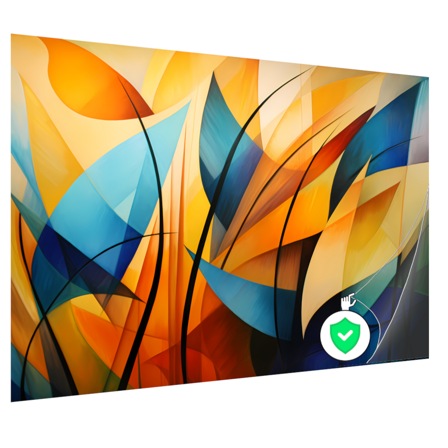 Vloeiende Abstractie in Kleurcontrast poster