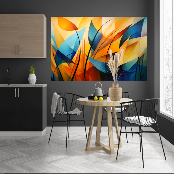 Vloeiende Abstractie in Kleurcontrast poster