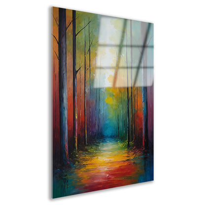 Betoverend Kleurrijk Boslaan Kunstwerk acrylglas