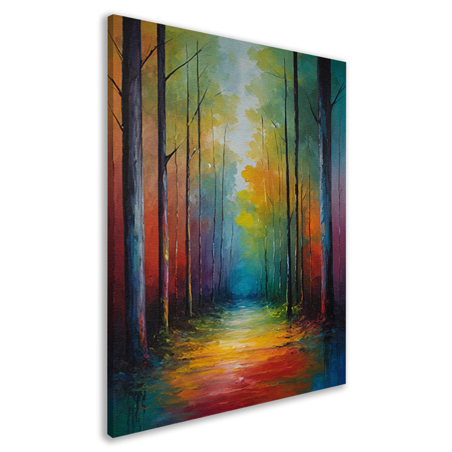 Betoverend Kleurrijk Boslaan Kunstwerk canvas
