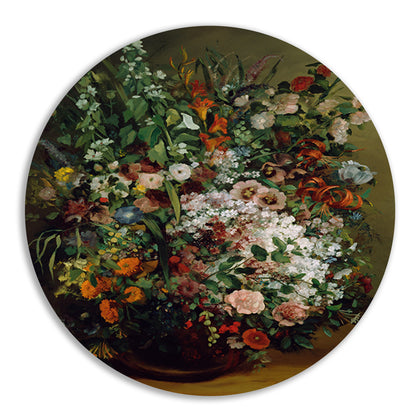 Bouquet of Flowers in a Vase - Gustave Courbet aluminium muurcirkel