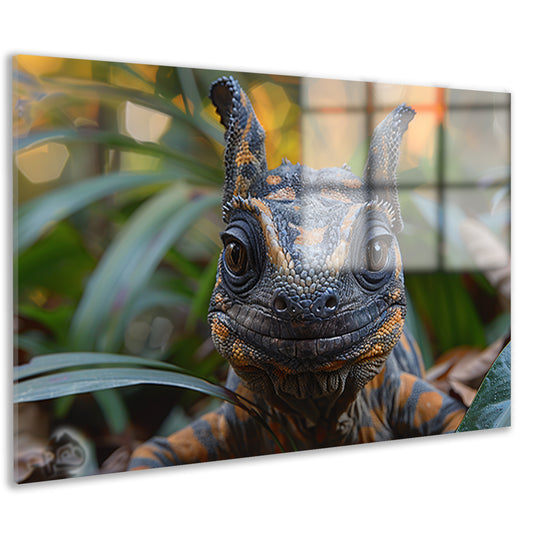 Realistisch reptiel portret met kleurrijke details acrylglas