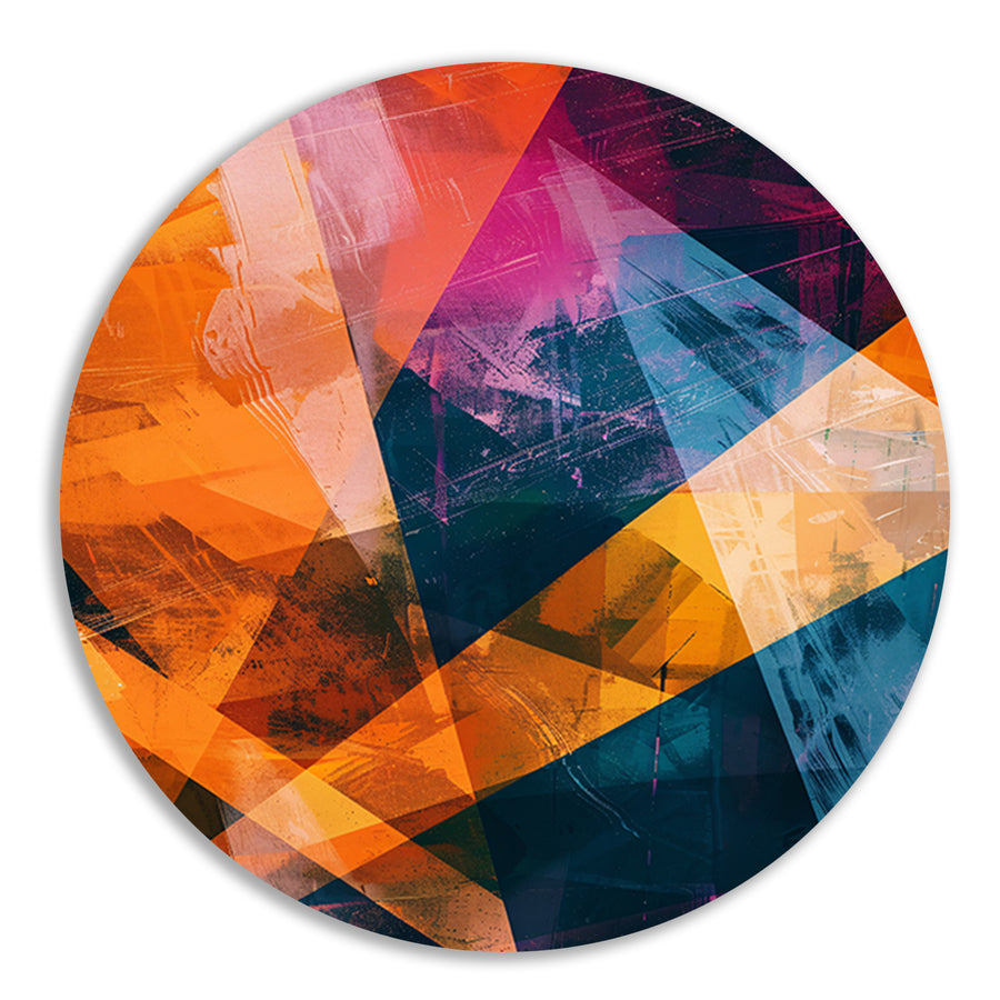 Abstract  met levendige kleuren aluminium muurcirkel