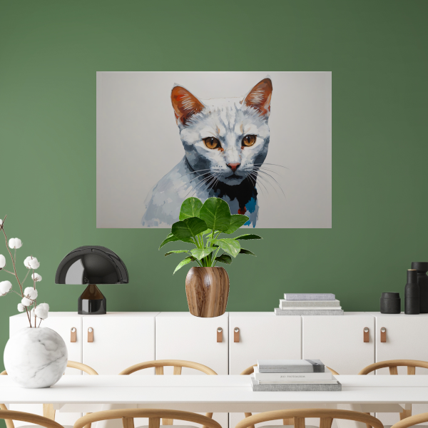 Modern Minimalistisch Portret van een Kat poster