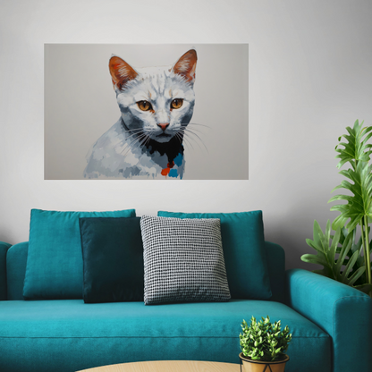 Modern Minimalistisch Portret van een Kat poster