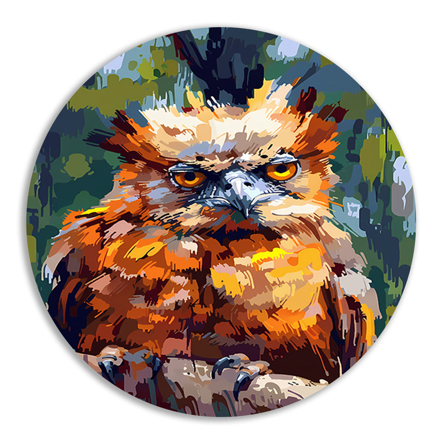 Digitale kunst van kleurrijke vogel in natuur forex muurcirkel