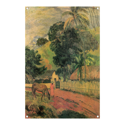 Landschap, Paard op de weg - Paul Gauguin tuinposter