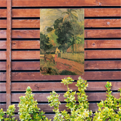 Landschap, Paard op de weg - Paul Gauguin tuinposter