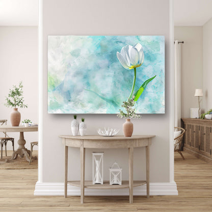 Prachtige aquarel schildering van een tulp poster