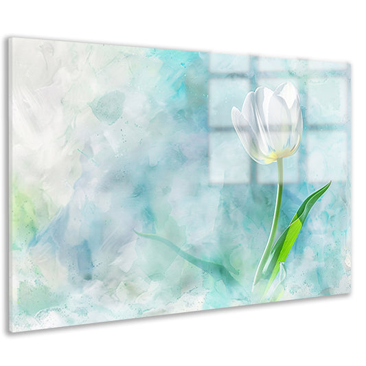 Prachtige aquarel schildering van een tulp acrylglas