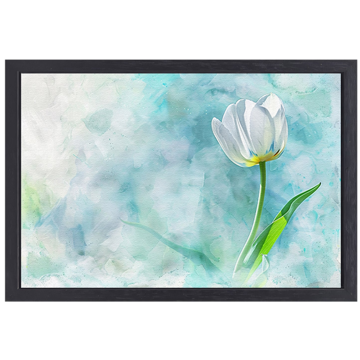 Prachtige aquarel schildering van een tulp canvas met baklijst