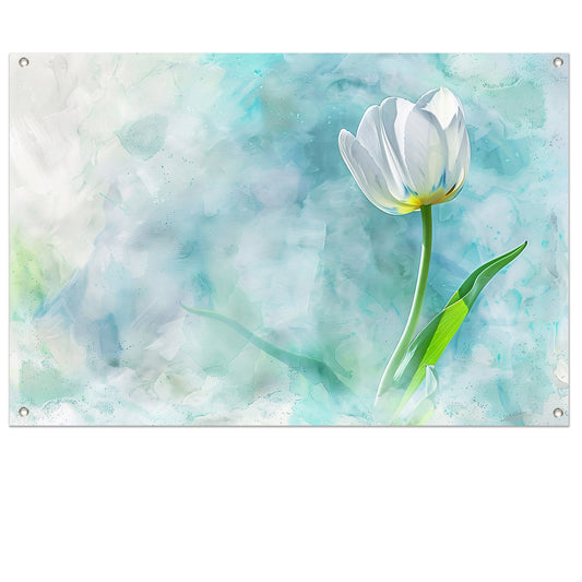 Prachtige aquarel schildering van een tulp tuinposter