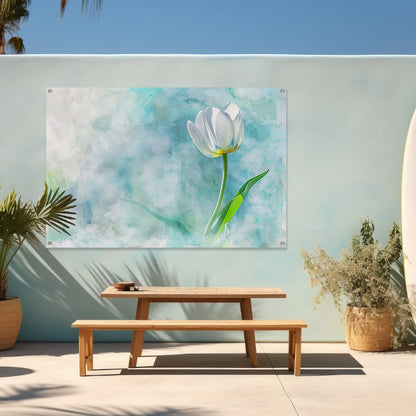 Prachtige aquarel schildering van een tulp tuinposter