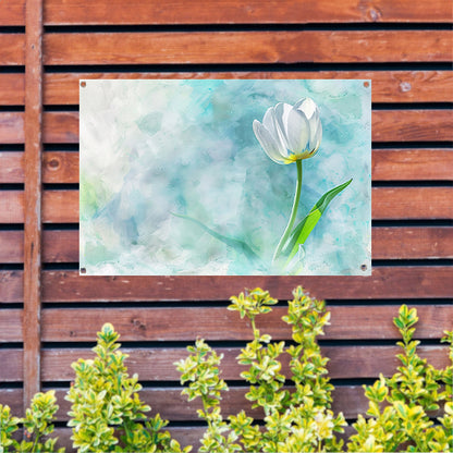 Prachtige aquarel schildering van een tulp tuinposter